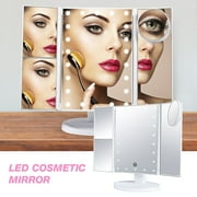 Hessimy Vanity Mirror With Lights Makeup Mirror with Lights, Lighted Makeup Mirror with 22Pcs LED Lights, 2X 3X Magnifying Makeup Mirror, Dual Power Supply Light Up Vanity Mirror