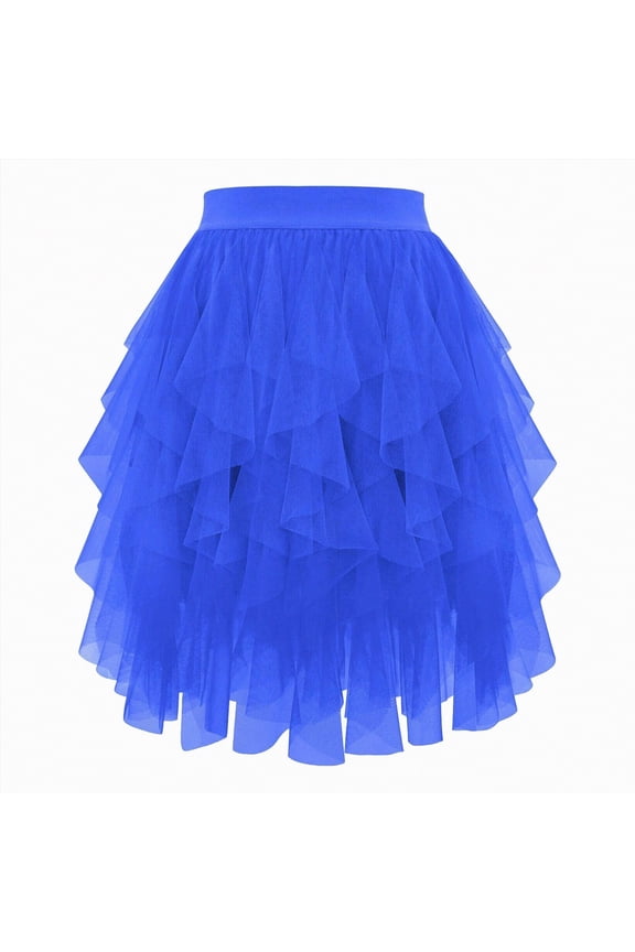 Victorian Gothic Half Skirt for Women Steampunk Punk Lace Up Skirt Vintage Renaissance High Waisted Novelty Costume(Blue,S)