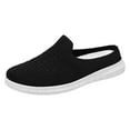 thumbnail image 1 of Hessimy Women Backless Walking Sneakers Summer Slip-On Mule Shoes Mesh Air Cushion Shoes Open Back Slip On Shoes Breathable Slippers Closed Toe Slides(Black,7.5), 1 of 3