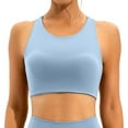 thumbnail image 1 of Hessimy Women Bikini Top Only Crop Swim Top Longline Swimsuit Tops High Neck Bathing Suit Top(Z02-Blue,M), 1 of 8