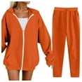 thumbnail image 1 of Hessimy Women Fall Two Piece Lounge Outfit Long Sleeve Tops High Waisted Jogger Pants Set Spring Travel Clothes Tracksuit（Orange，S）, 1 of 2