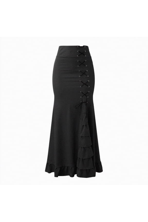 Women Mini Skirts Tweed High Waist Bodycon Pencil Hem Spring Summer Dressy(Black,S)