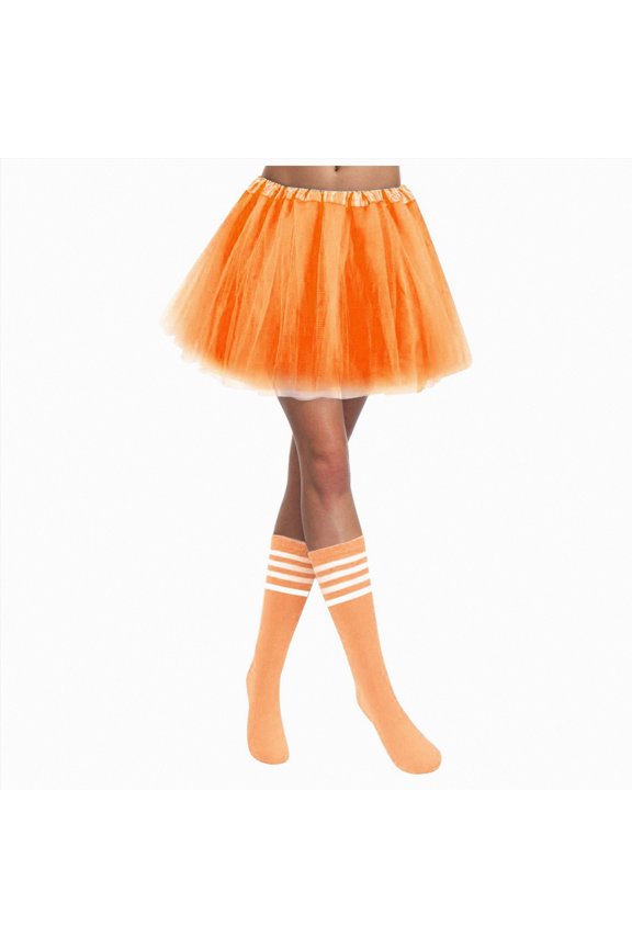 Women Sparkly Tutu Skirt Belly Dance Hip Scarf Tassel Tulle Skirts for Adult(Orange,One Size)