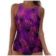 thumbnail image 1 of Hessimy Women Tankini Top Only V Neck Swim Tops Tummy Control Bathing Suit Top No Bottom(Purple,M), 1 of 4