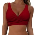 thumbnail image 1 of Hessimy Women Underwire Full Coverage Bikini Top Only Criss Cross Push Up Swim Crop Top Tie Back Bathing Suit(,XL), 1 of 7