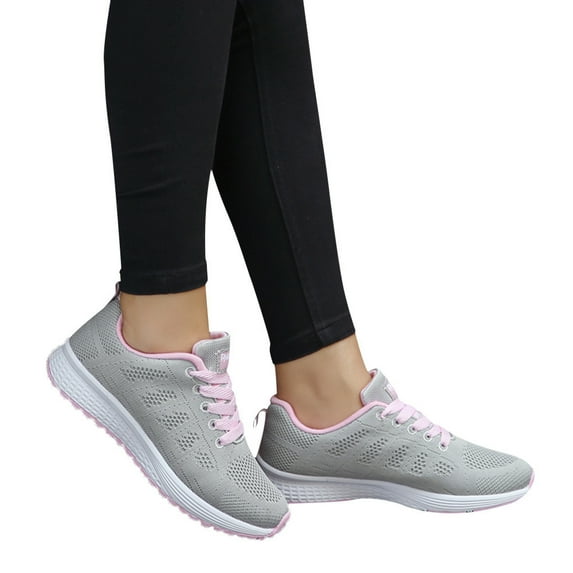 Hessimy Women's Athletic Sneakers Comfortable Walking Sport Breathable Running Air Cushion Casual Tennis Gym Shoes(Z01-Grey,39)