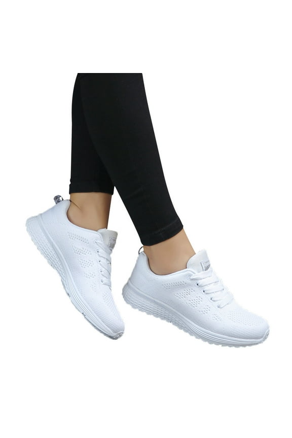 Women's Athletic Sneakers Comfortable Walking Sport Breathable Running Air Cushion Casual Tennis Gym Shoes(Z01-White,39)