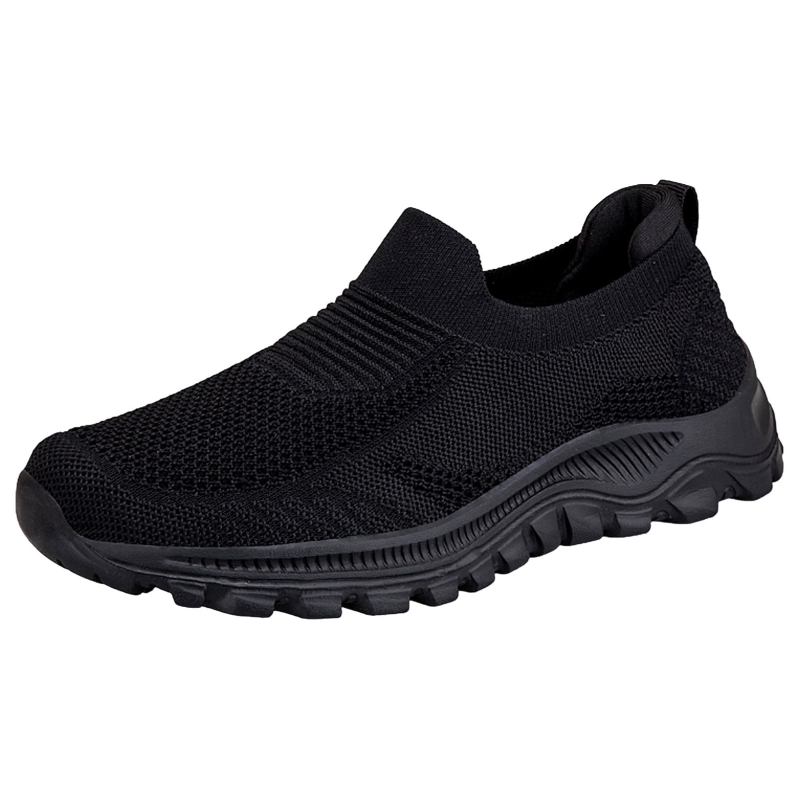 Hessimy Women's Athletic Walking Shoes Slip on Casual Mesh-Comfortable Tennis Workout Sneakers Walking Shoes Women(Black,8)