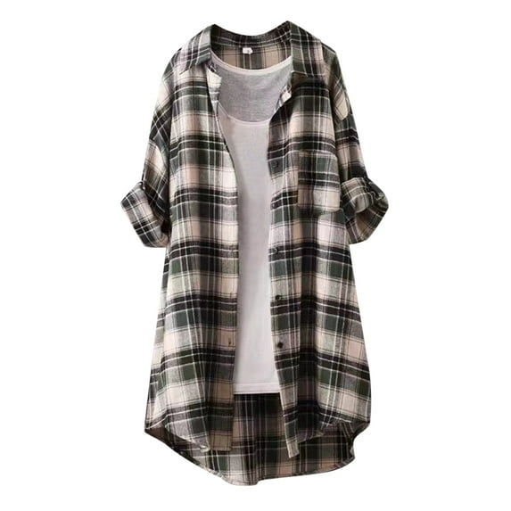 Hessimy Women's Roll Up 3/4 Sleeve Floral Print V Neck Tunic Blouses Tops Shirts(Z07-Green,M)