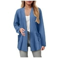 thumbnail image 1 of Hessimy Women's Cardigan 2025 Fall Dressy Casual Long Sleeve Crewneck Button Down Open Front Soft Knit Cardigan Sweaters(Blue,XXL), 1 of 6