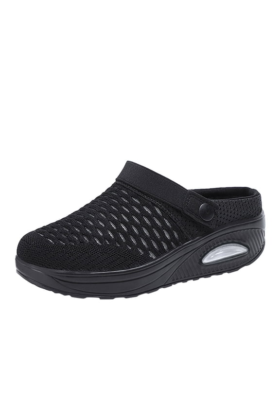 Women's Casual Walking Sneakers Lightweight Breathable Flat Shoes Comfortable Mesh Shoes(Black,7)