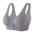 thumbnail image 1 of Hessimy Bras for Women Comfortable Bras Front Closure Plus Size Cotton Bras No Underwire Buckle Bra Comfy Corset Bra(Dark Gray,L), 1 of 4