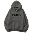 thumbnail image 1 of Hessimy Women's Graphic Letter Print Thermal Sweatshirt Casual Hoodie Pullover with Pocket(Grey,L), 1 of 2