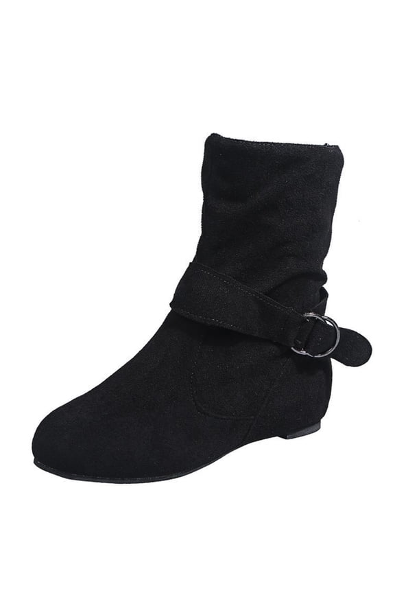 Women's Low-heeled Ankle Boots-Non Slip Shoes for Women Womens Dress Boots Zipper Lace-Up Warm Fashion Winter Womens Boots(Z07-Black,9.5)