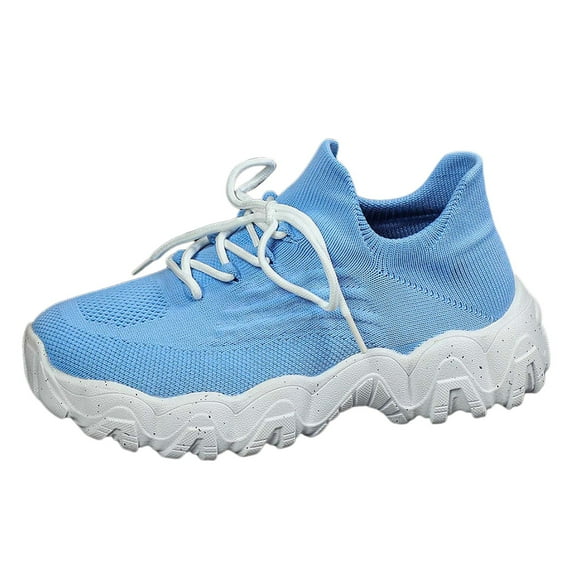 Hessimy Women's Slip On Shoes Sneakers for Women Fashion Comfortable Platform Sneakers for Women Mesh Sneakers for Women(Blue,8)