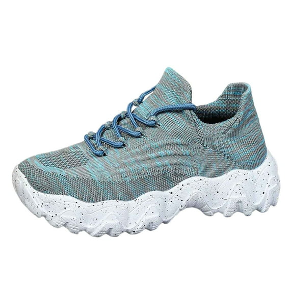 Hessimy Women's Slip On Shoes Sneakers for Women Fashion Comfortable Platform Sneakers for Women Mesh Sneakers for Women(Sky Blue,8.5)