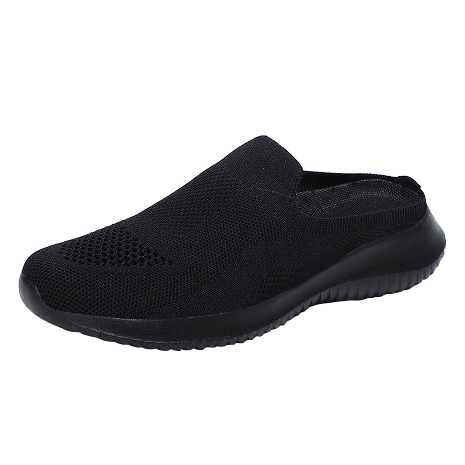 Hessimy Women s Splendid Dakota Slip on Mule Ladies Backless Sneakers with Concealed Orthotic Arch Support Black 9