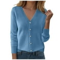 thumbnail image 1 of Hessimy Women's Sweater Cardigan Open Front Lightweight Cardigan Long Sleeve Cardigans with Pockets(Blue,XL), 1 of 4