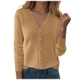 thumbnail image 1 of Hessimy Women's Sweater Cardigan Open Front Lightweight Cardigan Long Sleeve Cardigans with Pockets(Khaki,XXL), 1 of 4