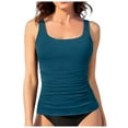 thumbnail image 1 of Hessimy Women's Tankini Top Only Tummy Control Bathing Suits Top Modest Swim Tank Tops(Blue-01,M), 1 of 9