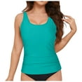 thumbnail image 1 of Hessimy Women's Tankini Top Swimwear Top Only Tummy Control Swim Top Modest Tank Top Bathing Suits No Bottom(Mint Green,XXL), 1 of 9