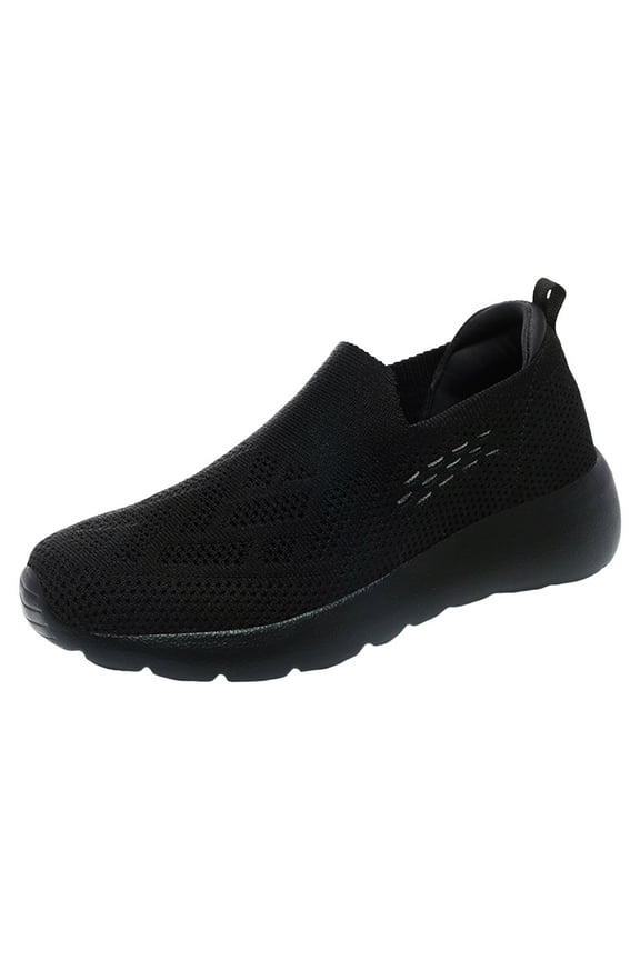 Women's Walking Tennis Shoes - Lightweight Athletic Casual Gym Slip on Sneakers Walking Shoes Women(Black,8)