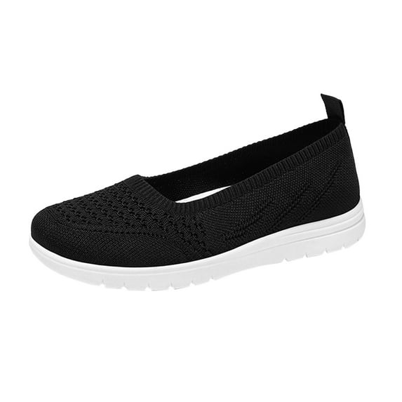 Hessimy Women's Walking Tennis Shoes - Lightweight Athletic Casual Gym Slip on Sneakers(Z02-Black,41)