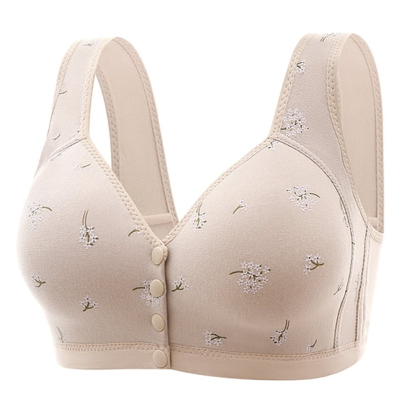 Hessimy Womens Daisy Bra Front Closure Sports Bras Beauty Back Full Coverage Comfor Easy Close Bra Front Buckle Corset(Grey,42)