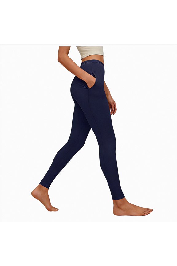 Womens Flared Yoga Pants with Pockets, High Waisted Flare Leggings Bell Bottom Bootcut Yoga Dress Pants(Dark Blue,M)
