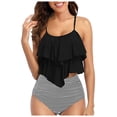 thumbnail image 1 of Hessimy Womens High Waisted Bathing Suits Flounce Halter Bikini Bottoms Tummy Control Modest Swimwear Two Piece Swimsuits(Light Gray,XL), 1 of 9
