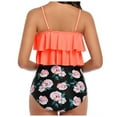 thumbnail image 1 of Hessimy Womens High Waisted Bathing Suits Flounce Halter Bikini Bottoms Tummy Control Modest Swimwear Two Piece Swimsuits(Red,S), 1 of 9