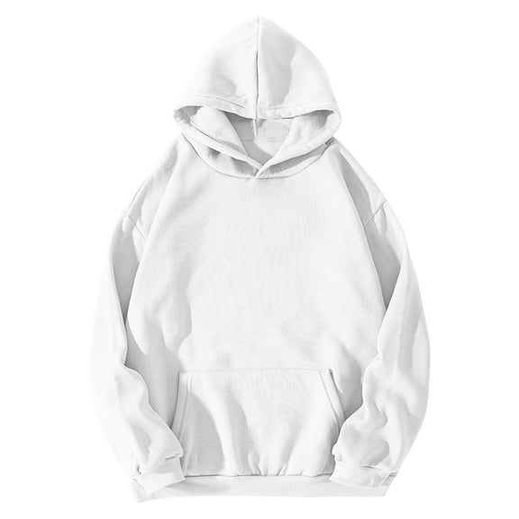 Hessimy Hoodie Women Cropped Casual Sweatshirts Workout Long Sleeve Drawstring Hooded Jacket Crop Tops Essentials Hoodie Cropped Hoodie Fashion Hoodies Women Blouses (A65-White,XL)