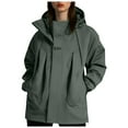 thumbnail image 1 of Hessimy Womens Jacket Zip Up Snap Buttons Lightweight Utility Anorak Field Coat Outwear(Dark Green,XL), 1 of 2