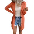 thumbnail image 1 of Hessimy Womens Oversized Cardigan Sweaters Open Front Chunky Knit Casual Long Lantern Sleeve Fall Sweater Coats(Orange,L), 1 of 1