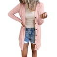 thumbnail image 1 of Hessimy Womens Oversized Cardigan Sweaters Open Front Chunky Knit Casual Long Lantern Sleeve Fall Sweater Coats(Pink,M), 1 of 1