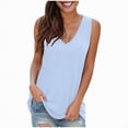 thumbnail image 1 of Hessimy Womens Scoop Neck Tank Tops Sleeveless Camisole Stretch Casual Basic Slim Fit Cami Tee Shirts(Light Blue,XL), 1 of 8