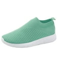 thumbnail image 1 of Hessimy Womens Slip On Sneakers Size Ladies Fashion Breathable Knitted Mesh Thick Sole Comfortable Casual Sports Shoes(Mint Green,6), 1 of 5