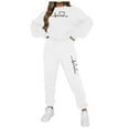 thumbnail image 1 of Hessimy Womens Two Piece Outfits Casual Sweatshirt Skirt Set Long Sleeve Workout Set Matching Lounge Sets（White，XXL）, 1 of 2