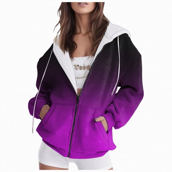 Hessimy Womens Zip Up Hoodies Loose Fit Sweatshirt Casual Long Sleeve Shirts For Women Pullover Tops With Pocket Essentials Hoodie Cropped Hoodie (Black,M)