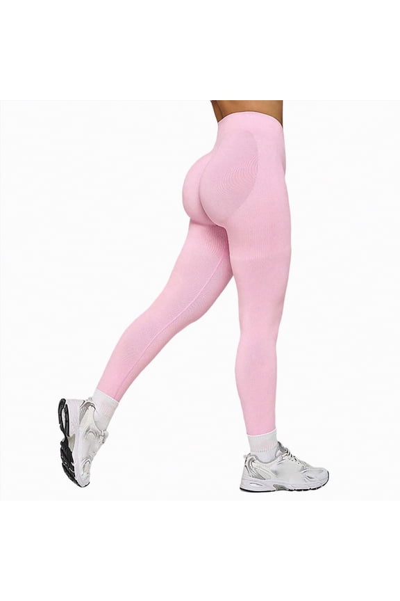 Workout Leggings for Women with Pockets - High Waisted Yoga Pants Women Tummy Control Gym Athletics Clothes(Pink,S)
