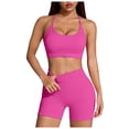 thumbnail image 1 of Hessimy Workout Sets for Women 2 Piece - Seamless Yoga Outfits Shorts and Padded Sports Bra Gym Athletic Clothing Set(Hot Pink,L), 1 of 6