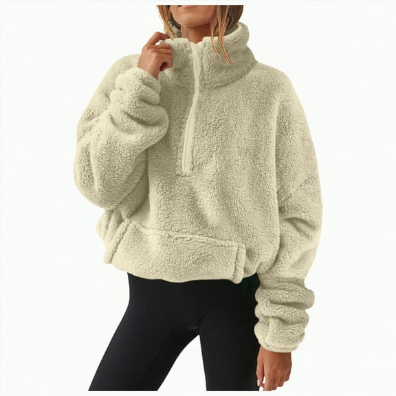 Hessimy Zip Up Hoodie Women Casual Long Sleeve Fleece Sweatshirts Jackets With Pocket Essentials Hoodie Black Hoodie Half Zip Pullover Oversized (Yellow,L)
