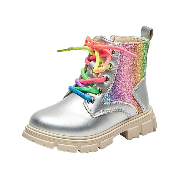Hessimy rain boots kids Girls Knee High Boots Riding Shoes for Little Kid/Big Kid(Silver,13.5)