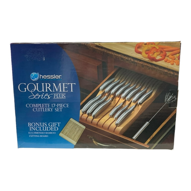 Hessler Gourmet Series Plus 17 Piece Cutlery Set with Cutting Board
