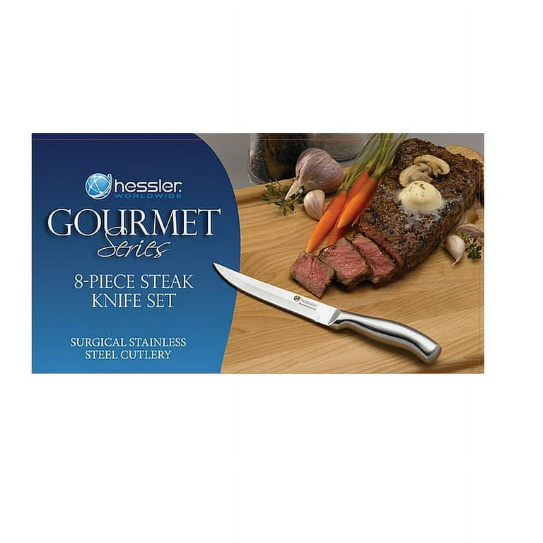 Hessler Worldwide Gourmet Series Surgical Stainless Steel Cutlery 8 Pc  Steak Knife Set