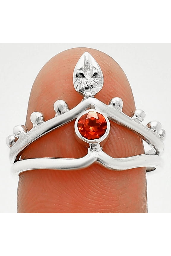 Hessonite Garnet - Madagascar 925 Sterling Silver Ring s.8 Jewelry R-1467 SDR236757