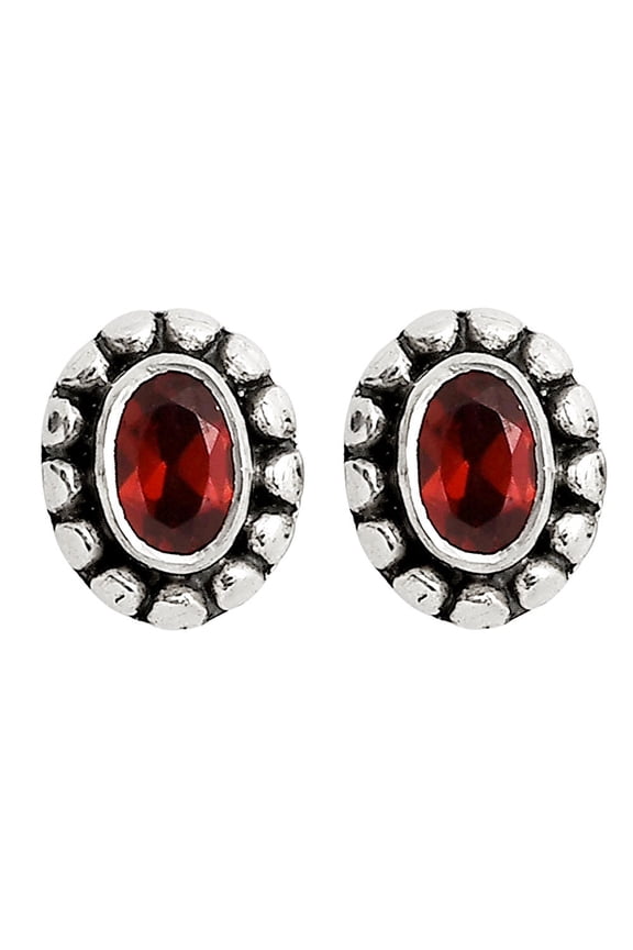 Hessonite Garnet - Madagascar Stud 925 Sterling Silver Earrings Jewelry E-1121 SDE90327