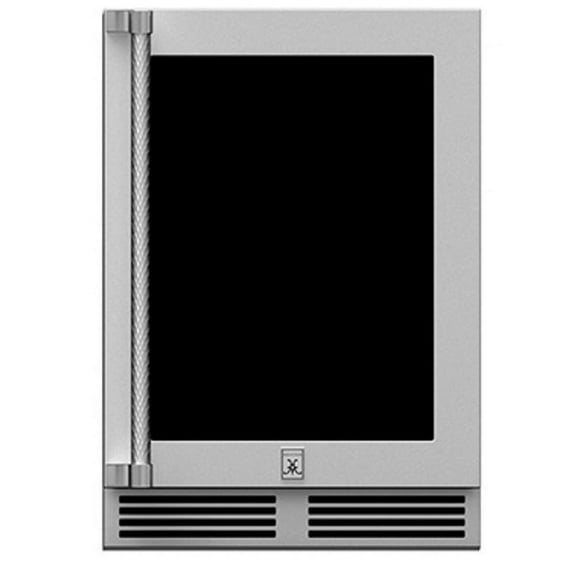 Hestan GRGR24 5.2 cu ft Mini Refrigerator with Glass Door - Stainless Steel