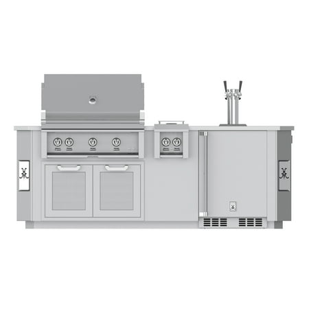 Hestan - 8' Outdoor Living Suite with Countertop and Beer Dispenser - Silver