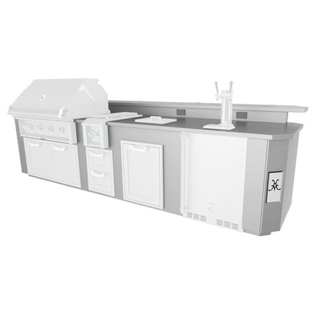 Hestan - 12' Outdoor Living Suite with Countertop, Beer Dispenser and Bar - Silver